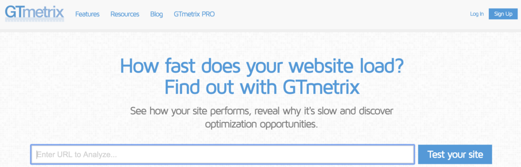 gtmetrix outil de vitesse de site