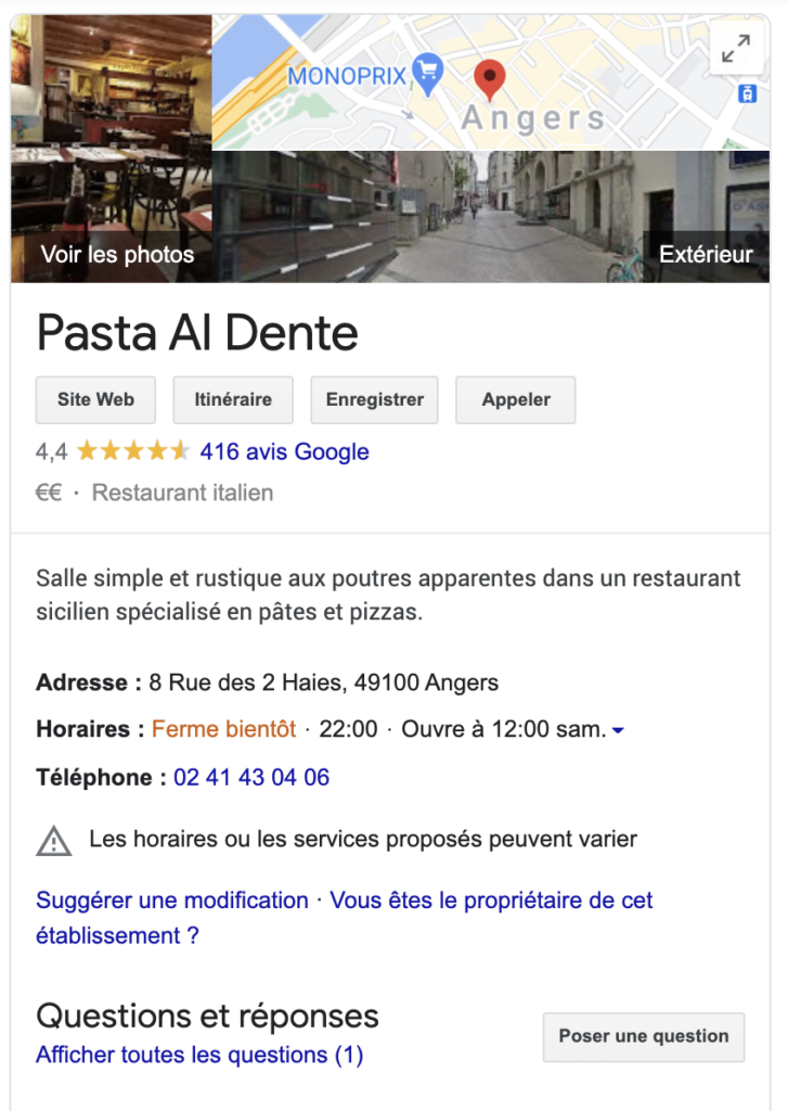 exemple de fiche google my business